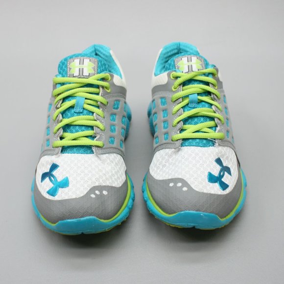 Under Armour Ladies 6.5 Micro G Gray White 4D Foam Running Sneakers 1236543-100 - Picture 5 of 12